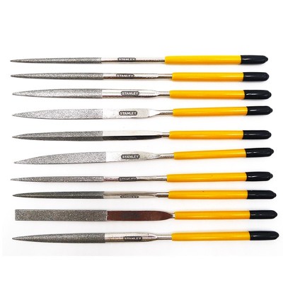 锉刀10件套装金刚石整形钢锉3x140mm方锉圆锉扁锉半圆锉三角锉刀木工什锦锉22-322